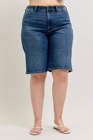 Judy Blue High Waist Relaxed Bermuda Jean Jort Shorts