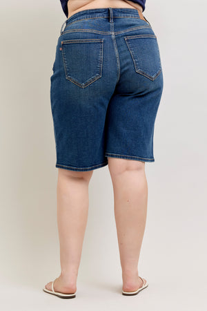 Judy Blue High Waist Relaxed Bermuda Jean Jort Shorts