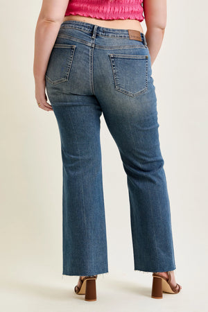 Judy Blue Mid Rise Flare Jean with Front Flap Pockets