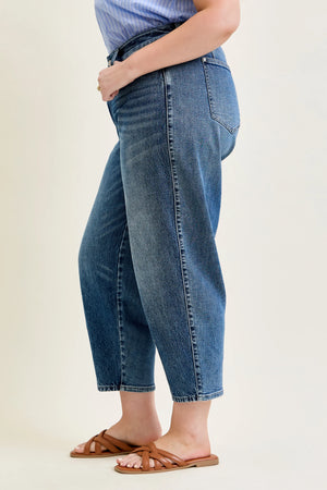 Judy Blue High Waist Rigid Magic Barrel with Dart Detailing Jeans
