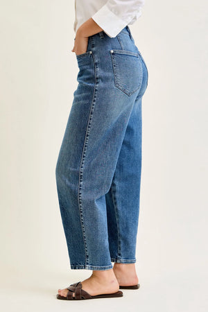 Judy Blue High Waist Rigid Magic Barrel with Dart Detailing Jeans