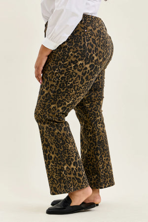 Judy Blue High Waist Leopard Print Bootcut Jeans