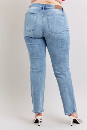 Judy Blue High Waist Vintage Wash 90's Straight Leg Jeans