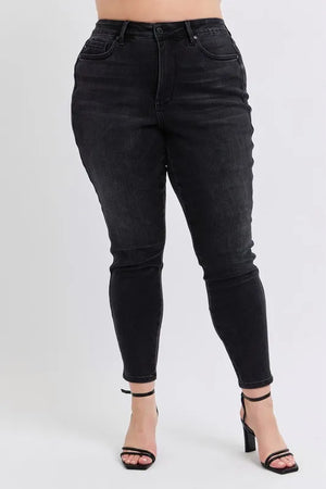 Judy Blue Mid Rise Tummy Control Sideline Sleek Skinnies