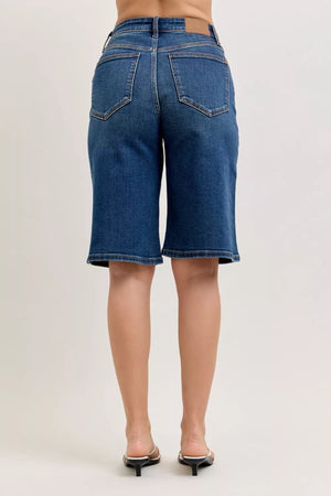 Judy Blue High Waist Relaxed Bermuda Jean Jort Shorts