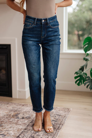 Judy Blue High Waist Release Hem Non Distressed Slim Jeans
