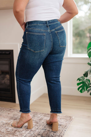 Judy Blue High Waist Release Hem Non Distressed Slim Jeans