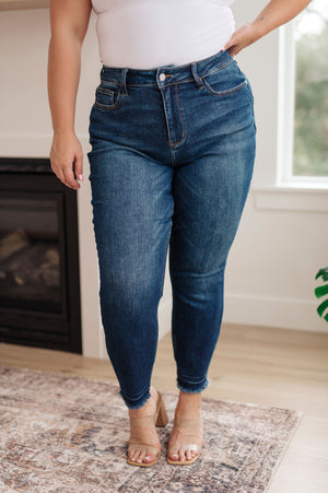 Judy Blue High Waist Release Hem Non Distressed Slim Jeans