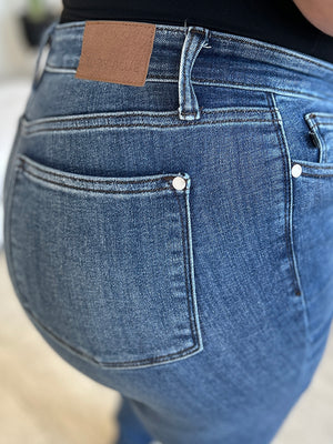 Judy Blue High Waist Distressed Frayed Hem Skinny Jeans