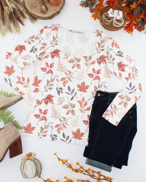 Alyssa Long Sleeve Top - Harvest Leaves by Michelle Mae