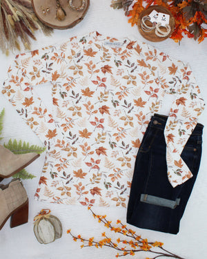 Blair Long Sleeve Top - Harvest Leaves by Michelle Mae