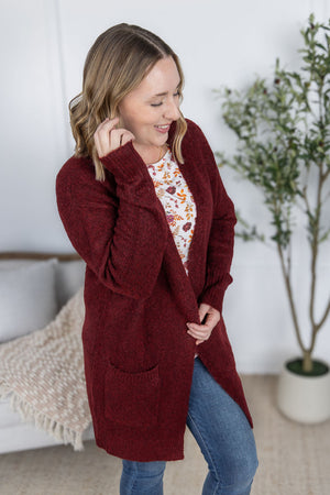 Madison Cozy Cardigan - Burgundy by Michelle Mae