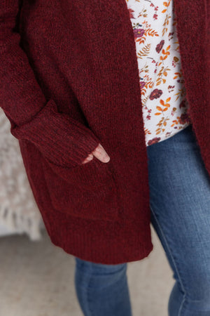 Madison Cozy Cardigan - Burgundy by Michelle Mae