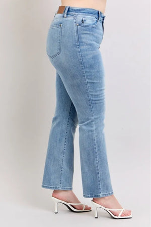 Judy Blue High Waist Vintage Wash 90's Straight Leg Jeans