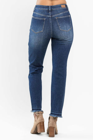 Judy Blue High Waist Release Hem Non Distressed Slim Jeans