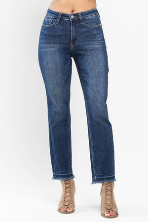 Judy Blue High Waist Release Hem Non Distressed Slim Jeans