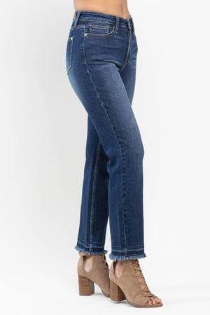 Judy Blue High Waist Release Hem Non Distressed Slim Jeans