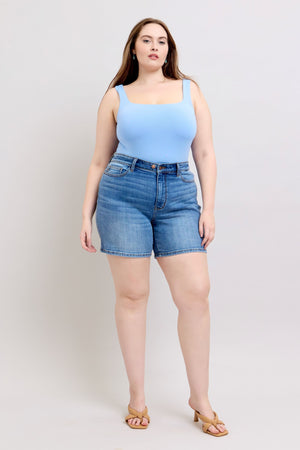 Judy Blue High Waist 2 Button Waistband Dad Jean Shorts