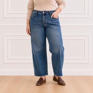 Judy Blue High Waist PETITE Rigid Magic Marlow Arc in Dark Time Weathered Indigo Jeans