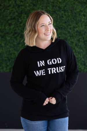 Corrine Embroidered Hoodie - In God We Trust by Michelle Mae