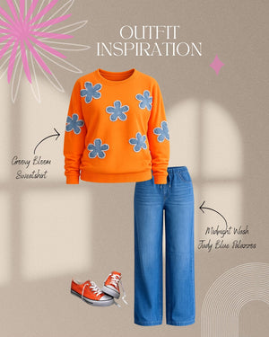 Groovy Denim Bloom Sweatshirt