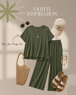 Olive You Always Buttery Soft Cropped Set
