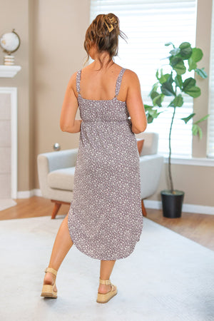 Reagan Ribbed Midi Dress - Lavender Floral by Michelle Mae