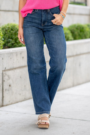 Judy Blue High Waist Tummy Control Classic Straight Leg Jeans