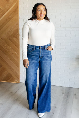 Judy Blue High Rise Tummy Control Retro Wide Leg Jeans Tall (33.5" Inseam)