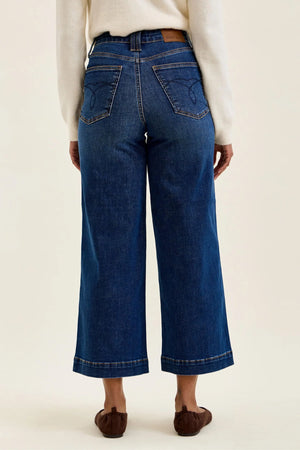 Judy Blue High Waist Tummy Control Claudia Ankle Wide Leg Jeans