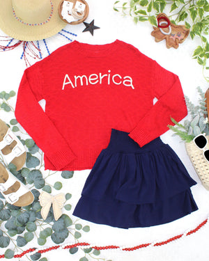 Roxie Ruffle Skort - Navy by Michelle Mae