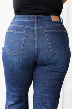 Judy Blue High Rise Button Fly Non Distressed Straight Leg Jeans - size 24