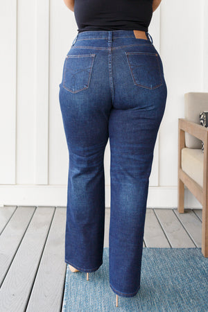 Judy Blue High Rise Button Fly Non Distressed Straight Leg Jeans - size 24