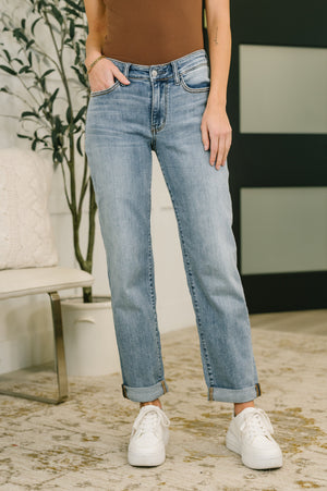 Judy Blue Mid Rise Classic Boyfriend Jeans