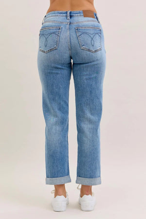 Judy Blue Mid Rise Classic Boyfriend Jeans