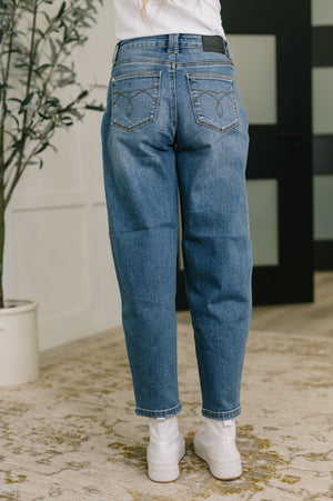 Judy Blue High Waist Classic Soft Barrel Stitch Thru Pocket Ankle Jeans