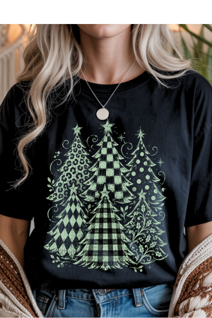 Green Holiday Trees Graphic Tee