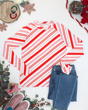 Blair Long Sleeve Top - Candy Cane by Michelle Mae