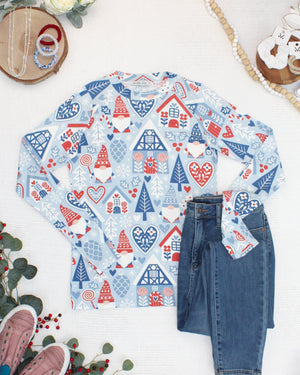 Blair Long Sleeve Top - Winter Gnome by Michelle Mae