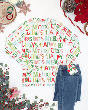 Blair Long Sleeve Top - Merry Christmas by Michelle Mae