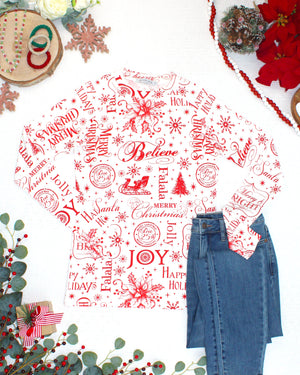 Blair Long Sleeve Top - Merry & Bright by Michelle Mae