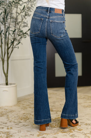 Judy Blue High Waist Trouser Flare Jeans Tall