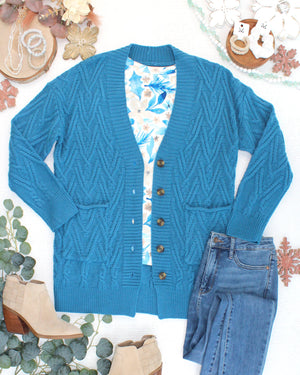 PREBOOK Brooks Button Sweater Cardigan - Teal