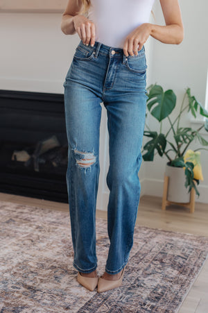 Judy Blue High Waist Tummy Control 90's Straight Jeans