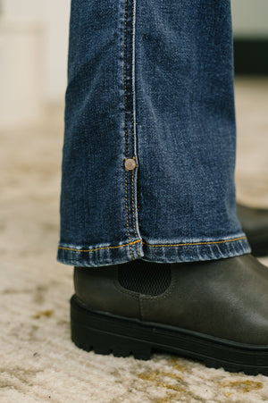 Judy Blue Mid Rise Bootcut with Cell Phone Back Pocket & Slit
