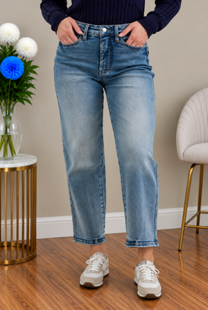 Judy Blue High Waist Tummy Control Peggy Ankle Straight Jeans