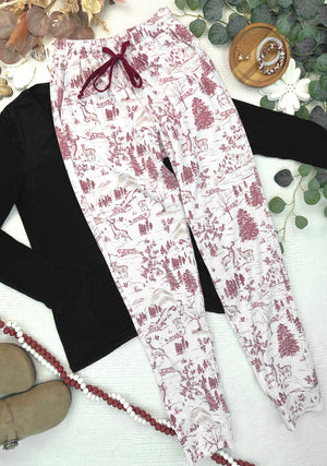 Classic Joggers -  Cranberry Woodland by Michelle Mae