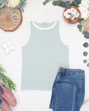 PREBOOK Classic Tank - Sage and White