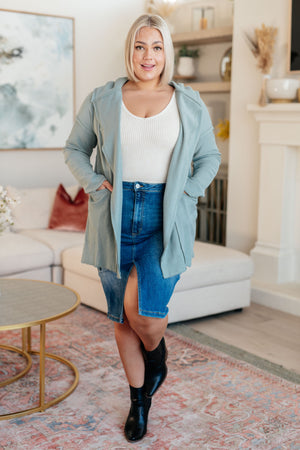 RISEN High Waist Always Be There Cargo Denim Skirt