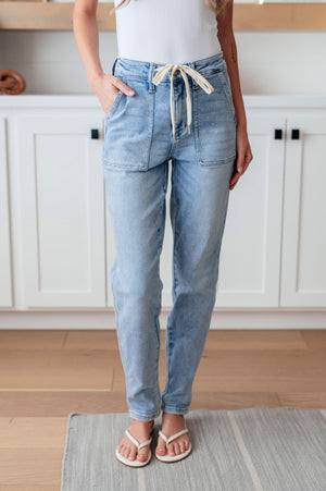 Judy Blue High Waist Vintage Light Wash Denim Jogger